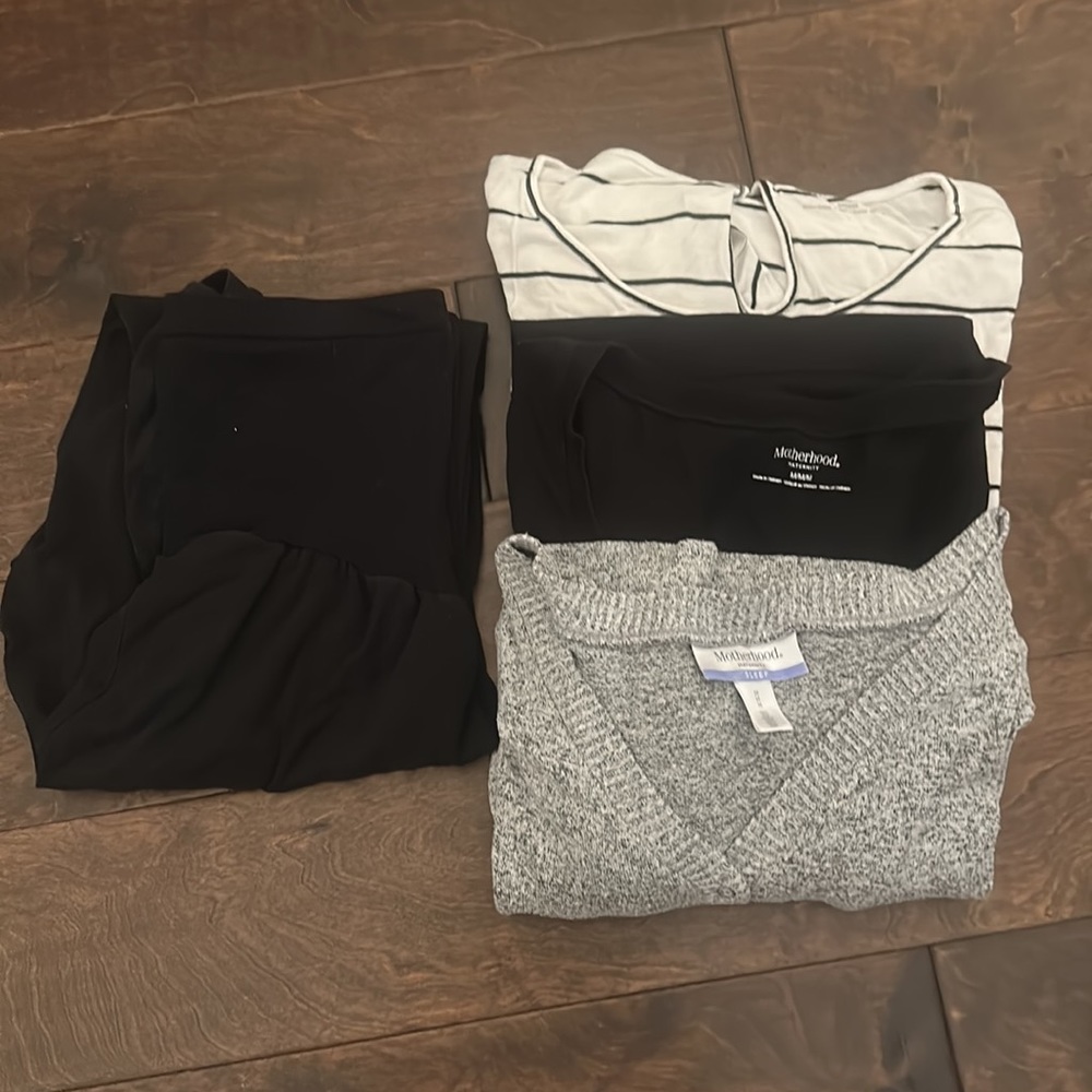 Motherhood Black and Gray Tops Collection